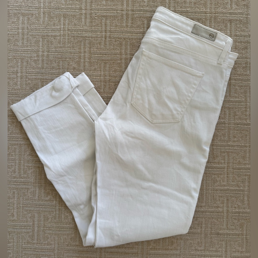Ag Adriano Goldschmied Emery White Straight Leg Jeans 28R